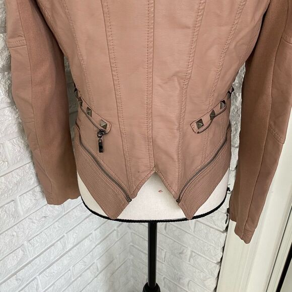 RARE TCBC Punk Pink Studded Faux Leather Jacket - Picture 4 of 9